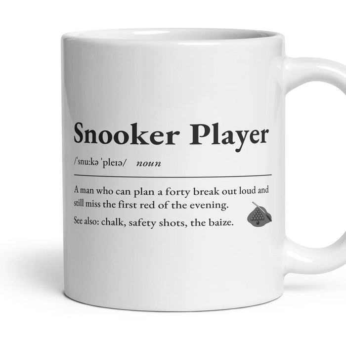 Snooker Grandad mug, 11oz white ceramic, handle right