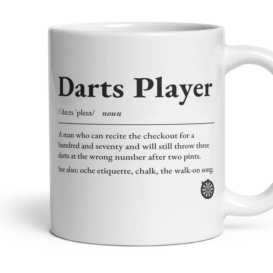 Darts Grandad mug, 11oz white ceramic, handle right