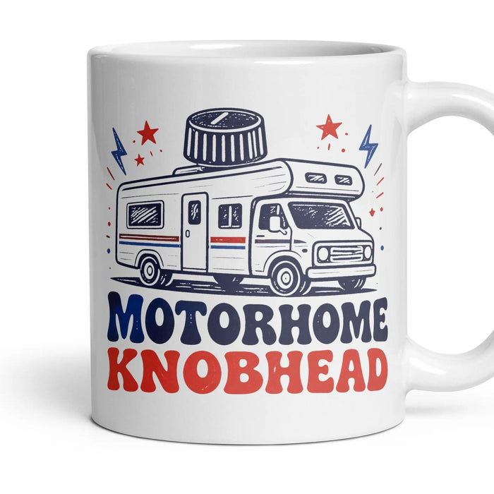 MOTORHOME KNOBHEAD mug, 11oz white ceramic, handle right