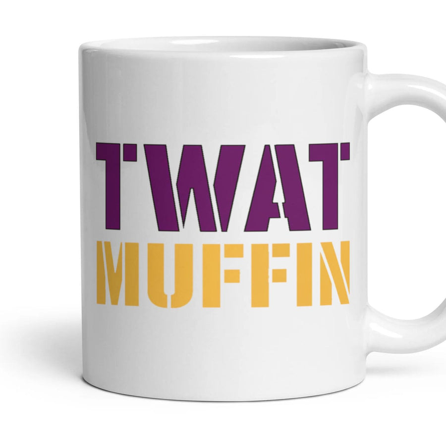 TWAT MUFFIN mug, 11oz white ceramic, handle right