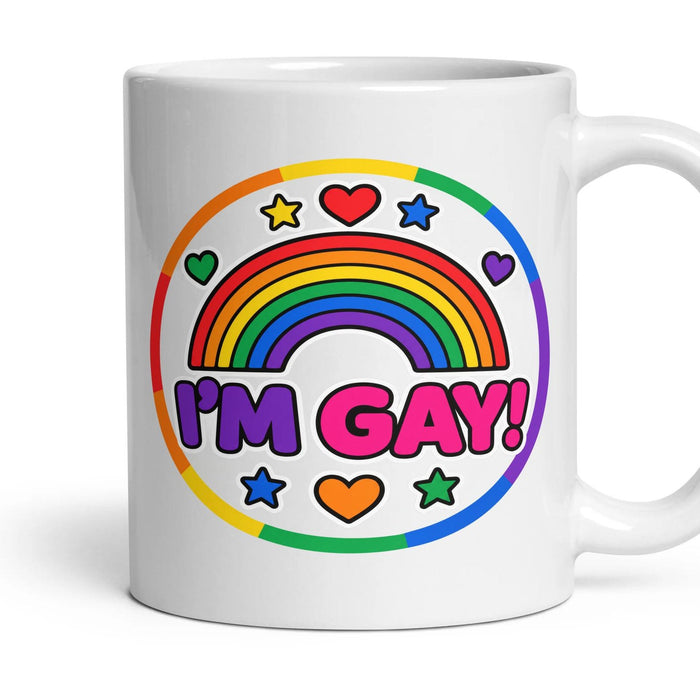 I'M GAY! mug, 11oz white ceramic, handle right