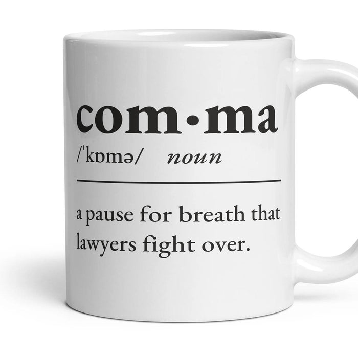Comma, noun — Definition Mug mug, 11oz white ceramic, handle right