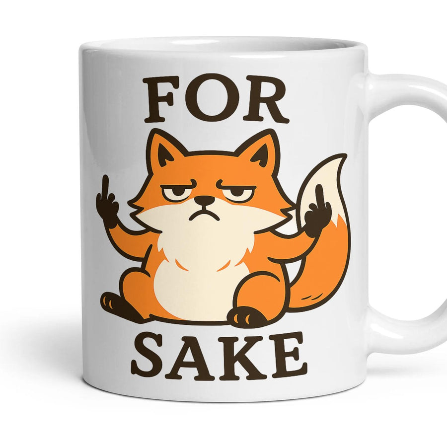 FOR SAKE mug, 11oz white ceramic, handle right