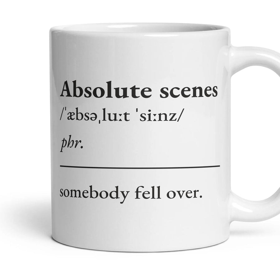 Absolute scenes mug, 11oz white ceramic, handle right