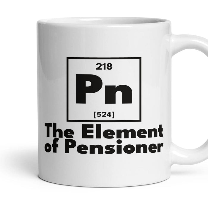 Pn The Element of Pensioner mug, 11oz white ceramic, handle right