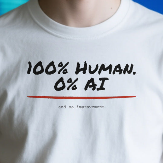 Close-up of the ODF2D28486B9 print on a white unisex t-shirt