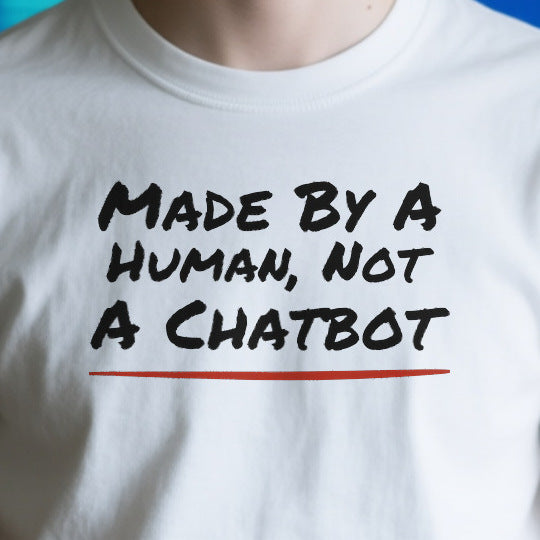 Close-up of the OD213EDBD1AB print on a white unisex t-shirt