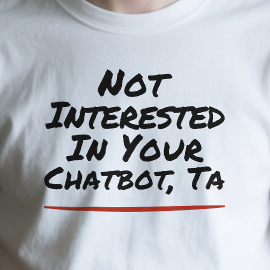 Close-up of the OD4D73276660 print on a white unisex t-shirt