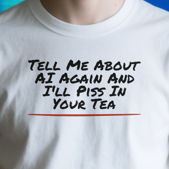 Close-up of the ODF0E9F2781E print on a white unisex t-shirt