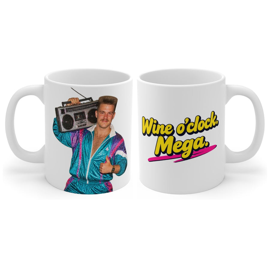 Wine o'clock. Mega. mug, handle right