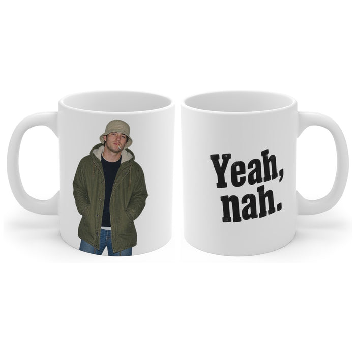 Yeah, nah. mug, handle right