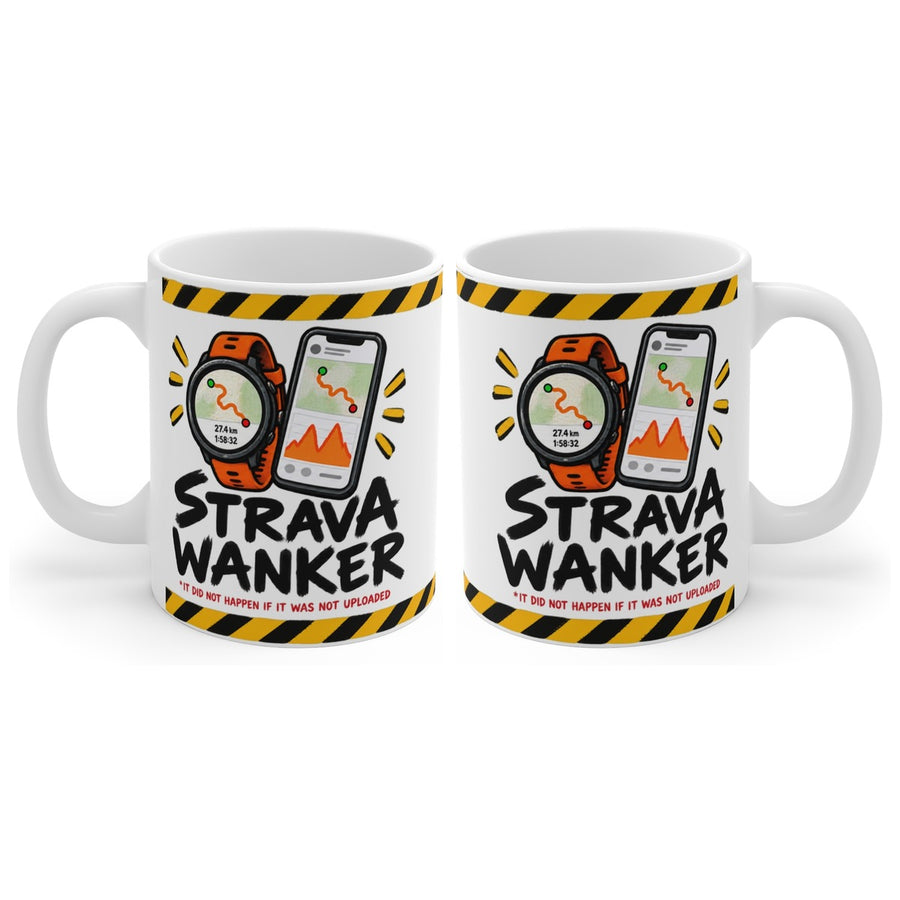 Strava Wanker mug, handle right