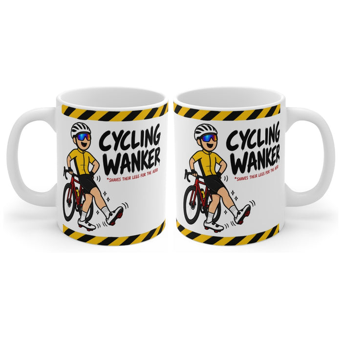 Cycling Wanker mug, handle right