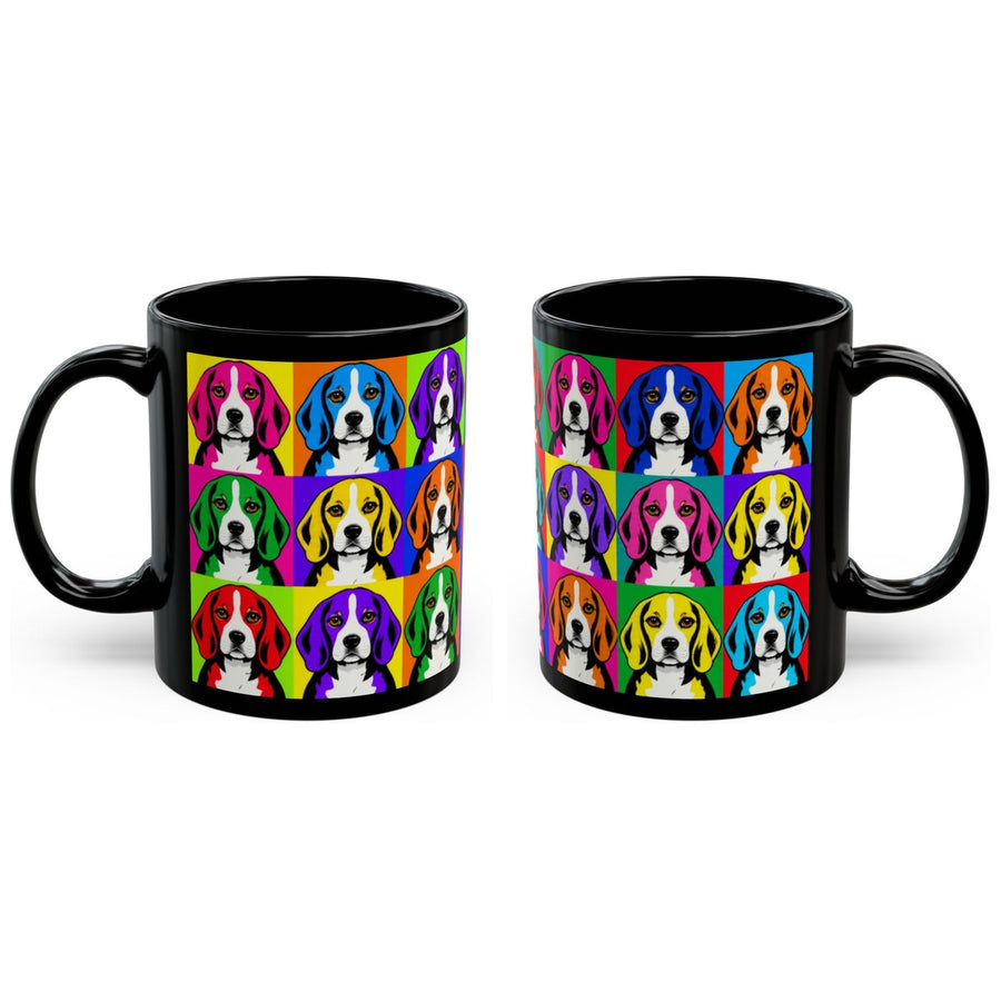 Beagle Pop Art mug, handle right