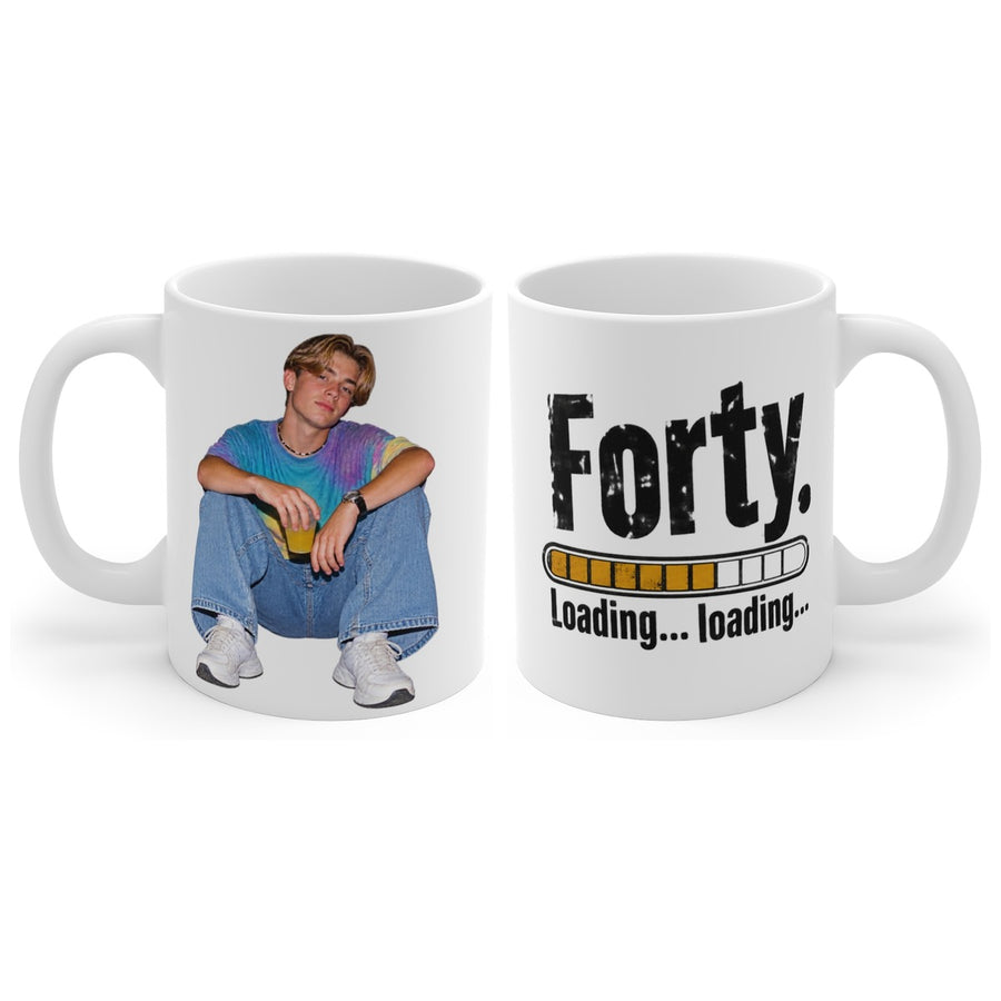 Forty. Loading... loading... mug, handle right