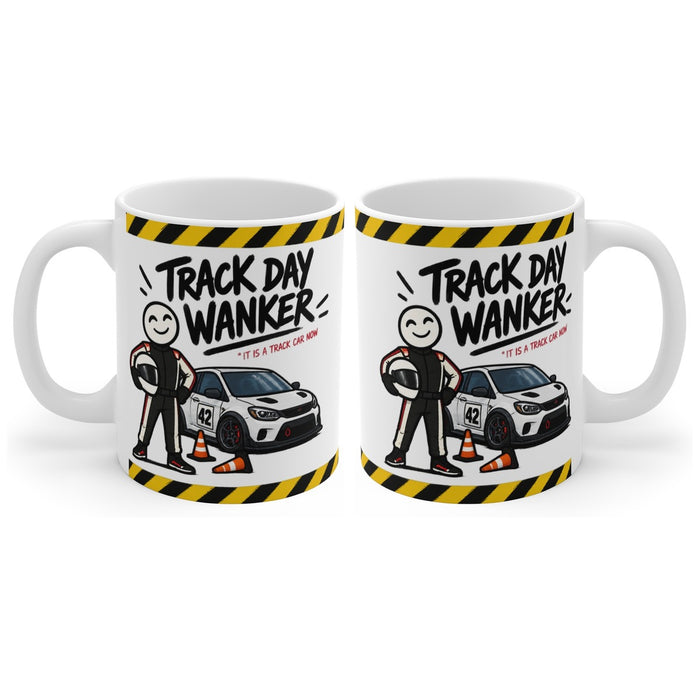 Track Day Wanker mug, handle right