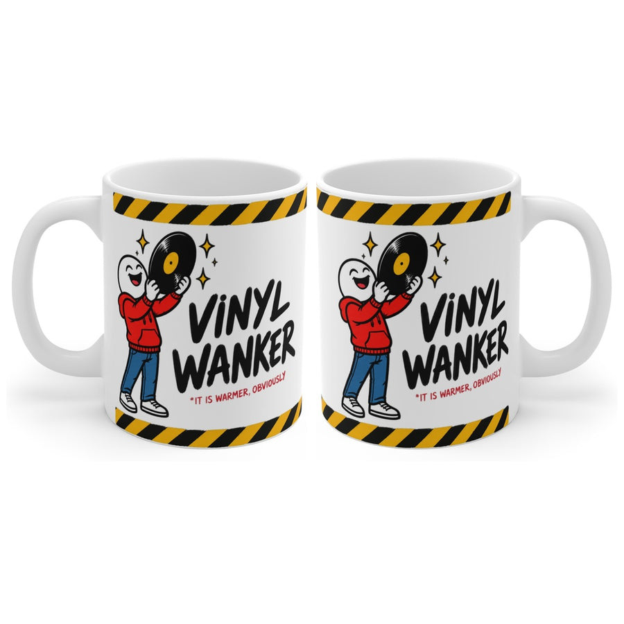 Vinyl Wanker mug, handle right