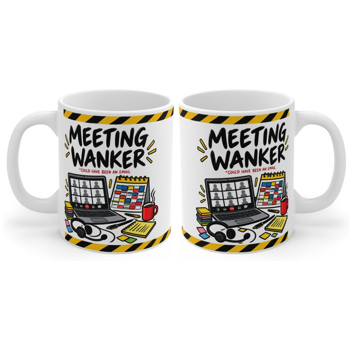 Meeting Wanker mug, handle right