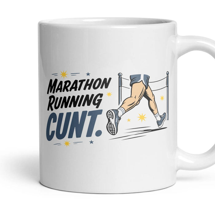 MARATHON RUNNING CUNT. mug, 11oz white ceramic, handle right