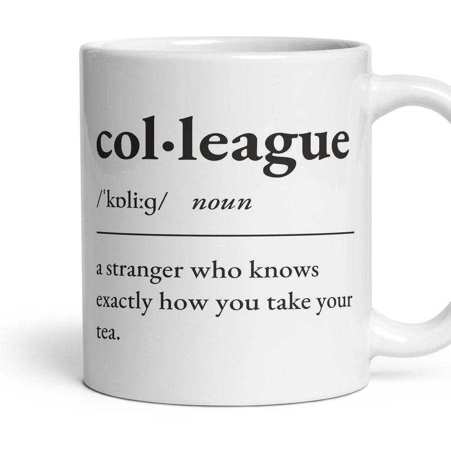 Colleague, noun — Definition Mug mug, 11oz white ceramic, handle right
