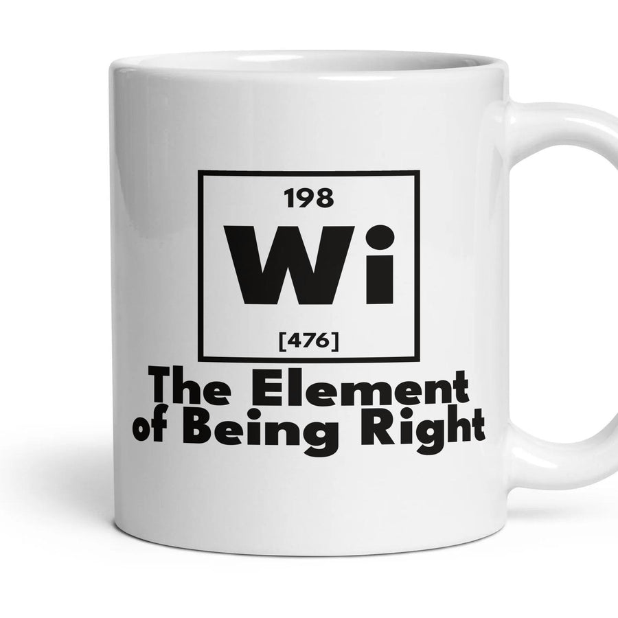 Wi The Element of Being Right mug, 11oz white ceramic, handle right