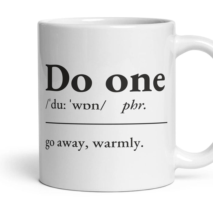 Do one mug, 11oz white ceramic, handle right