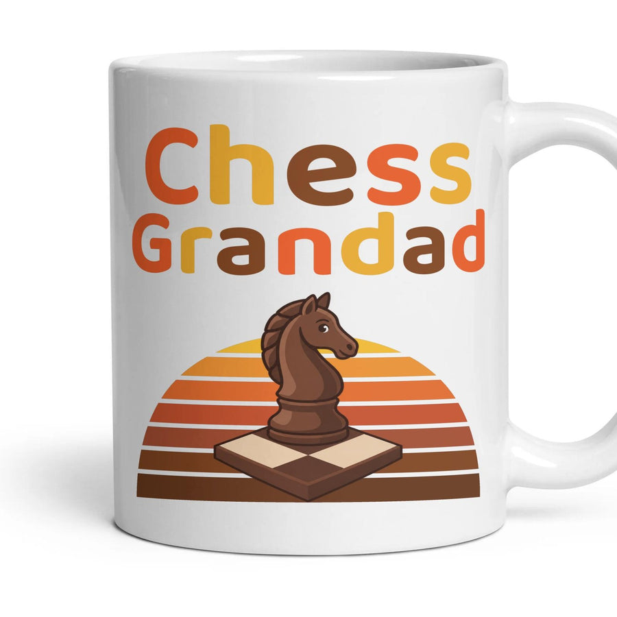 Chess Grandad mug, 11oz white ceramic, handle right