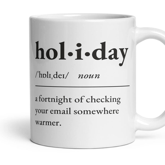 Holiday mug, 11oz white ceramic, handle right