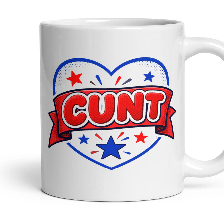 CUNT mug, 11oz white ceramic, handle right