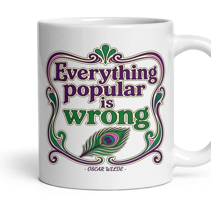 Everything popular is wrong mug, 11oz white ceramic, handle right