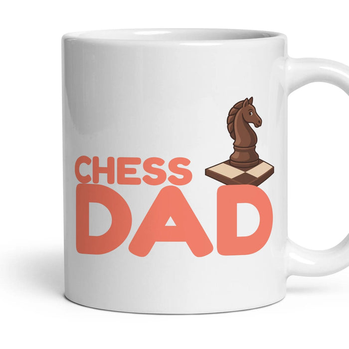 Chess Dad mug, 11oz white ceramic, handle right