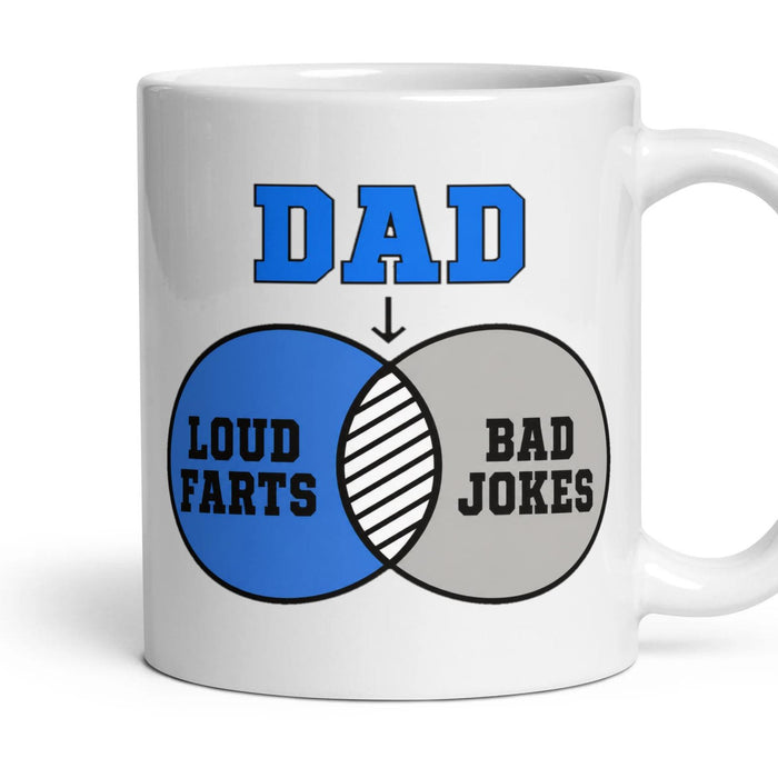 DAD mug, 11oz white ceramic, handle right