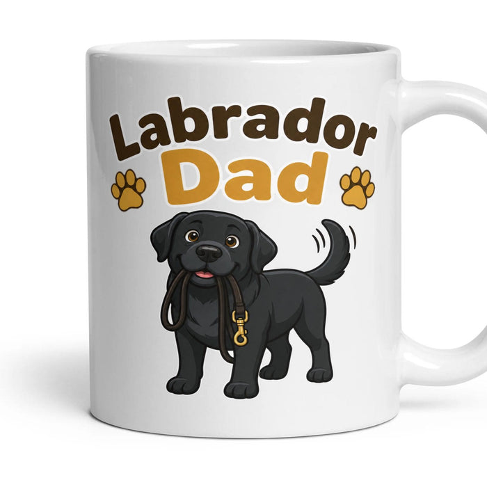 Labrador Dad mug, 11oz white ceramic, handle right