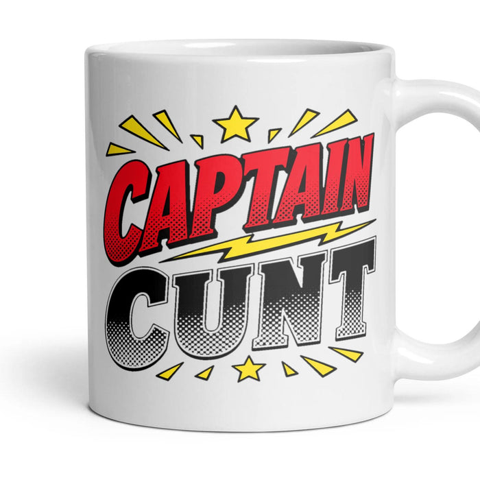 CAPTAIN CUNT mug, 11oz white ceramic, handle right