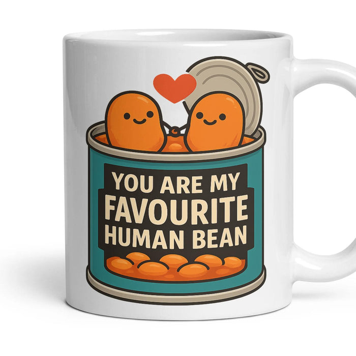 YOU ARE MY FAVOURITE HUMAN BEAN mug, 11oz white ceramic, handle right