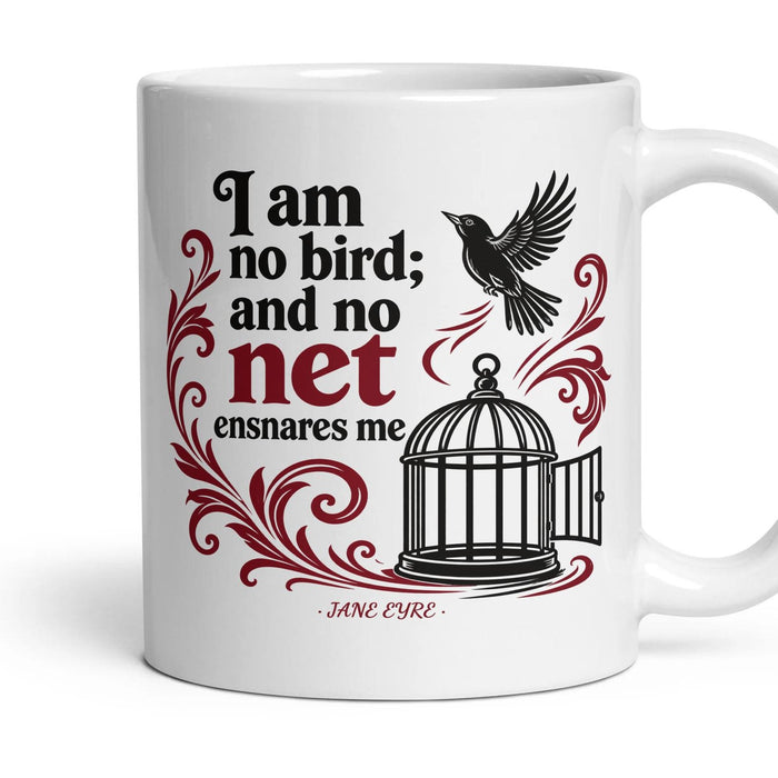 I am no bird; and no net ensnares me mug, 11oz white ceramic, handle right