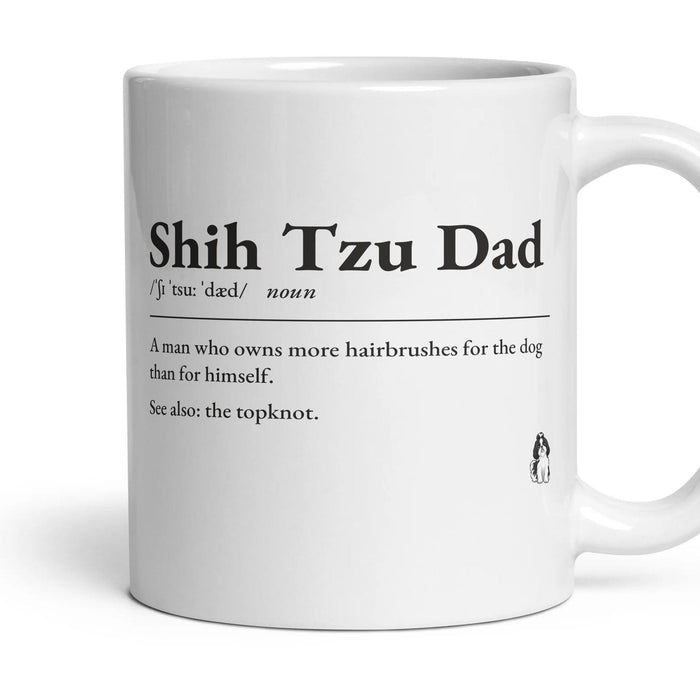 Shih Tzu Dad mug, 11oz white ceramic, Black & White, handle right