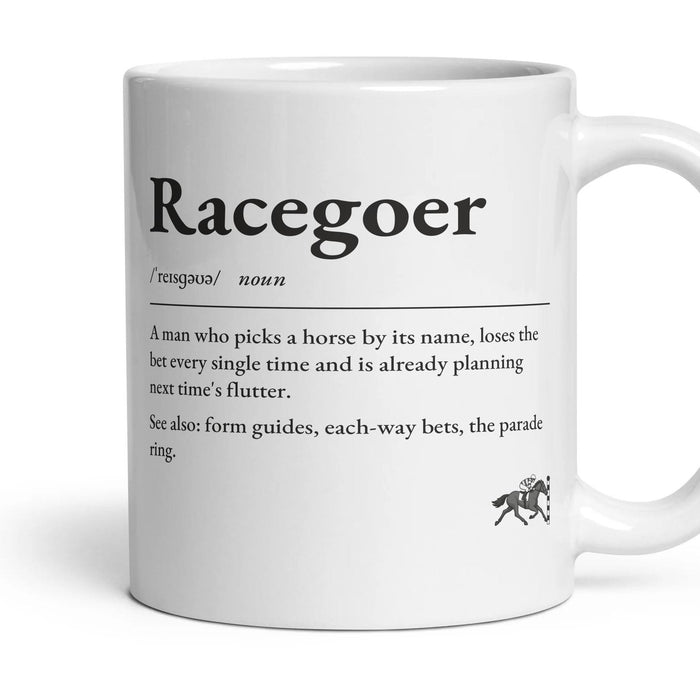 Horse Racing Grandad mug, 11oz white ceramic, handle right