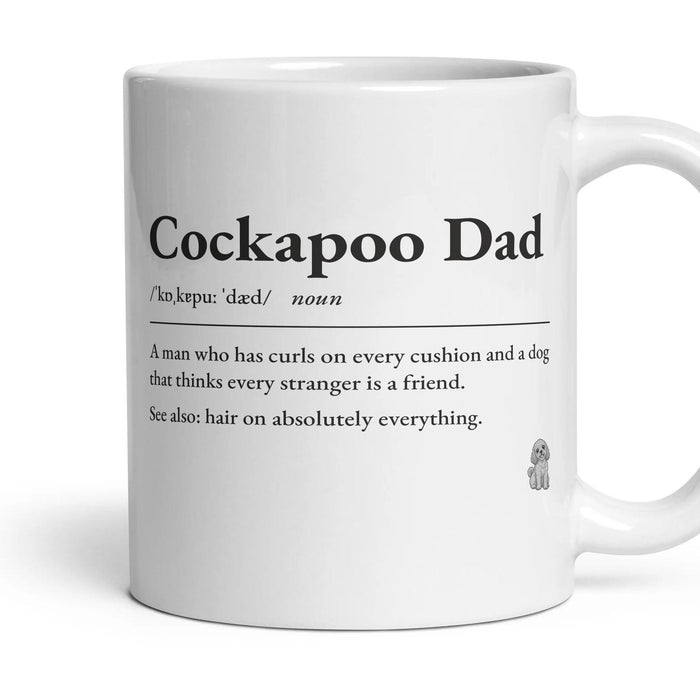 Cockapoo Dad mug, 11oz white ceramic, Apricot, handle right