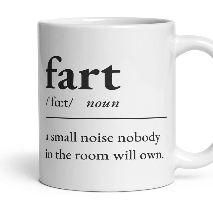 Fart mug, 11oz white ceramic, handle right