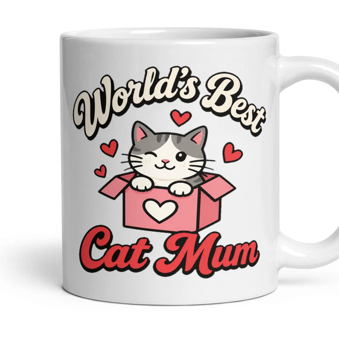World's Best
Cat Mum mug, 11oz white ceramic, handle right