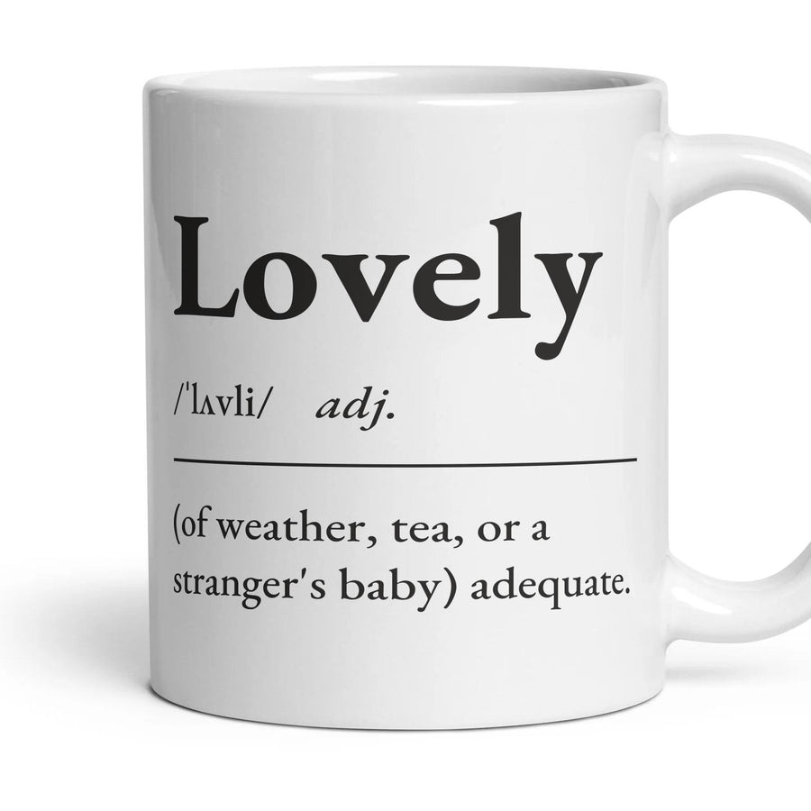 Lovely mug, 11oz white ceramic, handle right