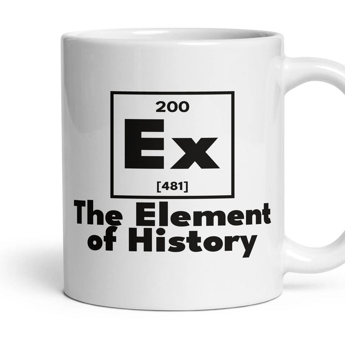Ex The Element of History mug, 11oz white ceramic, handle right