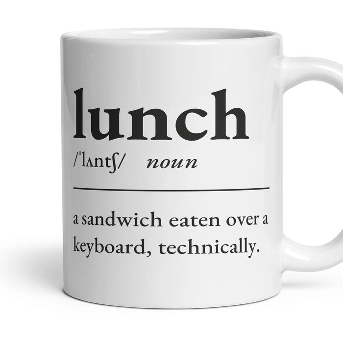 Lunch, noun — Definition Mug mug, 11oz white ceramic, handle right