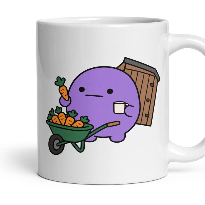 Allotment mug, 11oz white ceramic, handle right