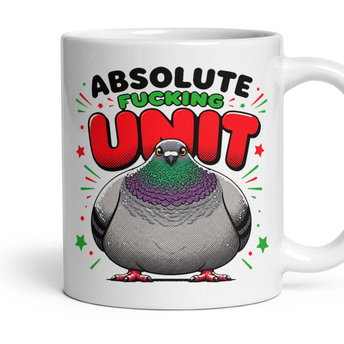 ABSOLUTE FUCKING UNIT mug, 11oz white ceramic, handle right