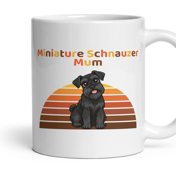 Miniature Schnauzer Mum mug, 11oz white ceramic, Black, handle right