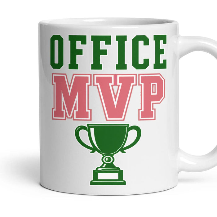 OFFICE MVP mug, 11oz white ceramic, handle right