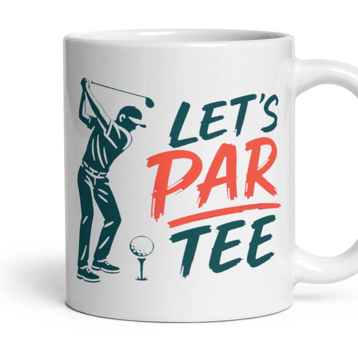LET'S PAR TEE mug, 11oz white ceramic, handle right