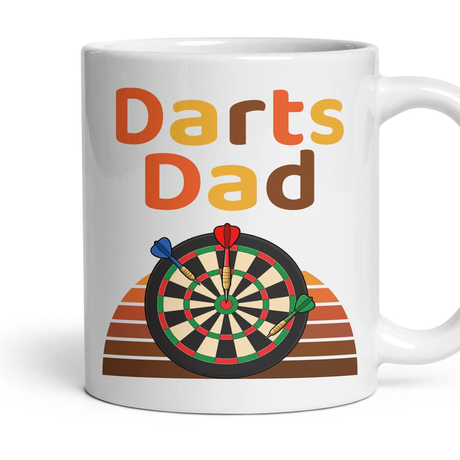 Darts Dad mug, 11oz white ceramic, handle right